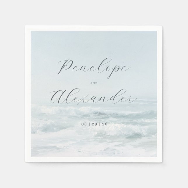 Ruhige blaue Ozeanwellen Serviette (Vorderseite)