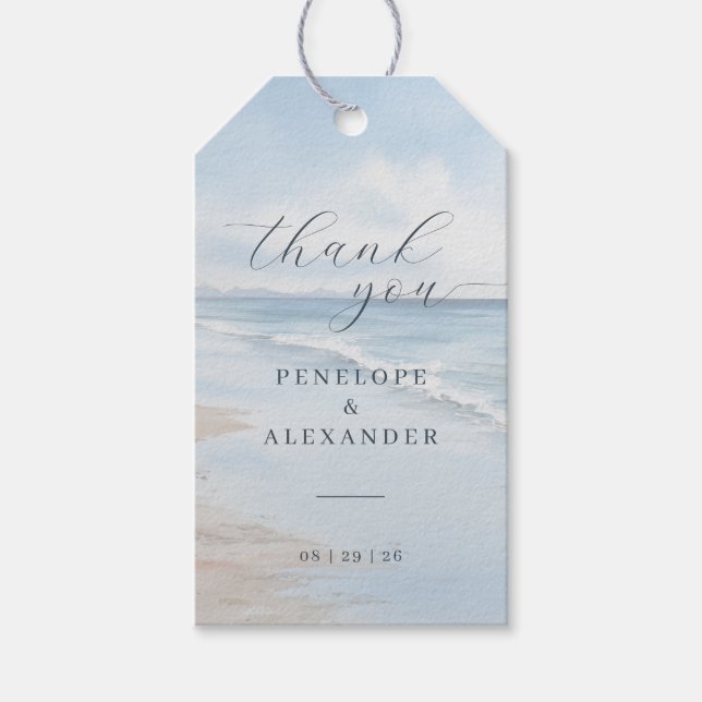 Ruhige blaue Strandwellen Geschenkanhänger (Vorderseite)