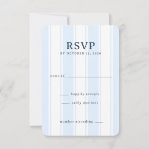 Ruhige blaue Streifen RSVP Karte