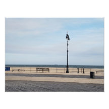 Ruhige Coney Island NYC Promenade Szene