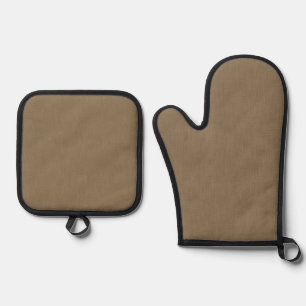 Ruhige & einfache braune texturierte Hintergrund  Ofenhandschuh & Topflappen-Set