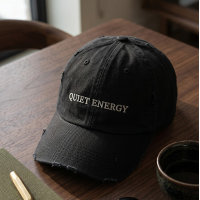 Ruhige Energie-Distressed-Black-Baseballkappe