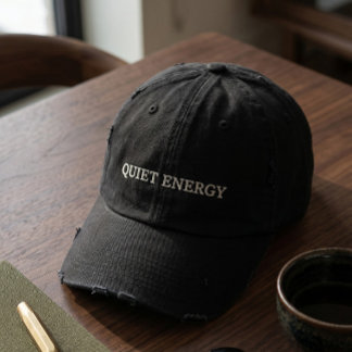 Ruhige Energie-Distressed-Black-Baseballkappe Bestickte Baseballkappe