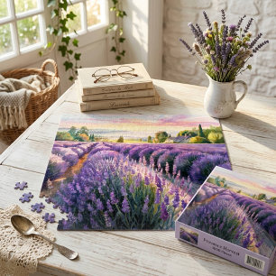 Ruhige entspannende Lavendel-Landschaft  Puzzle