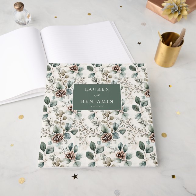 Ruhige Erdige Florale Botanik Gästebuch (Vorderseite offen)