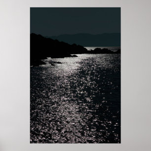 ruhige felsige Kerry-Nachtansicht Poster