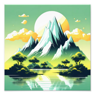 Ruhige Flucht: Bergsee Landschaft Fotodruck