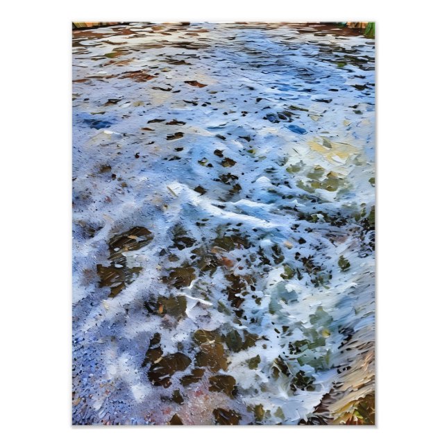 Ruhige Flussoberfläche mit künstlerischer Abstrakt Fotodruck (Vorne)