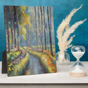 Ruhige Flusspfade Impressionistische Landschaft Ku Fotoplatte