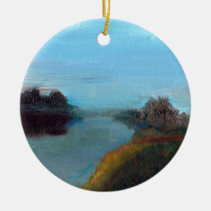 Ruhige Flussszene (Ein Atemzug entlang des Severn) Keramikornament