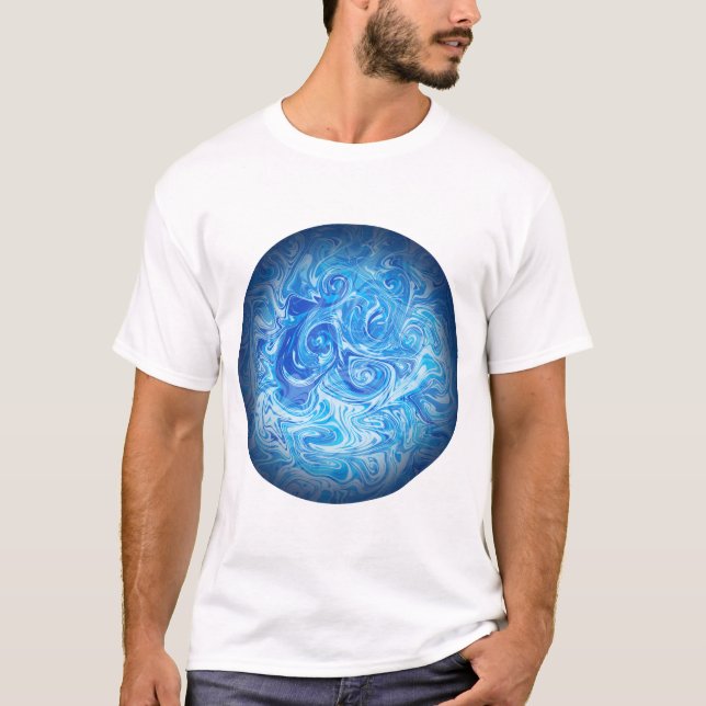 Ruhige Flut Fluid Art T-Shirt (Vorderseite)