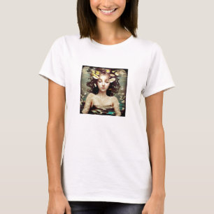Ruhige Frau unter Wasser, KI-generierte Kunst T-Shirt