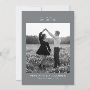 Ruhige Graustufen-Minimalist-Foto Save The Date