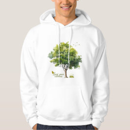 Ruhige Grüne Aquarellbaum-Zitat Hoodie