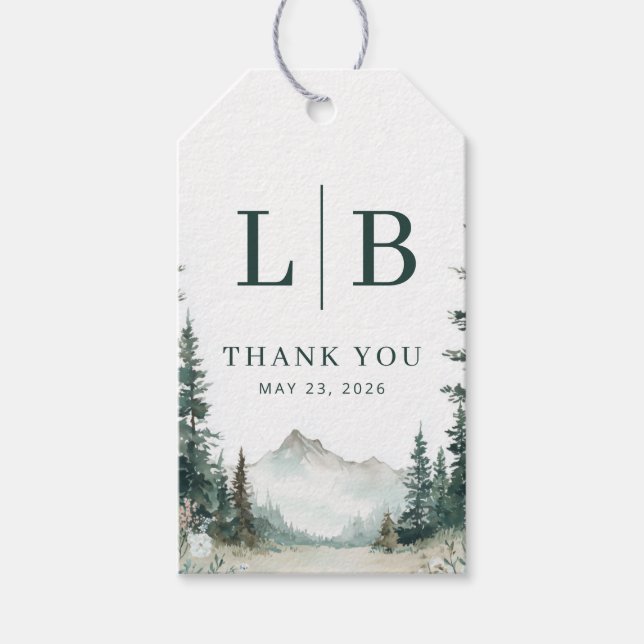 Ruhige grüne Berglandschaft Geschenkanhänger (Vorderseite)
