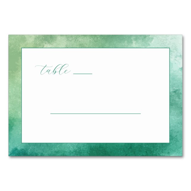 Ruhige Grüne Minimalistische Linien Tischnummer (Vorderseite)