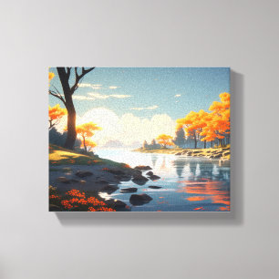 Ruhige Herbstlandschaft Leinwanddruck