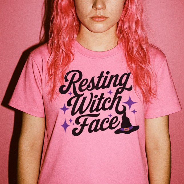 Ruhige Hexengesicht Funny Sarcastic Retro Typ T-Shirt (Resting Witch Face Funny Sarcastic Retro Type T-Shirt)