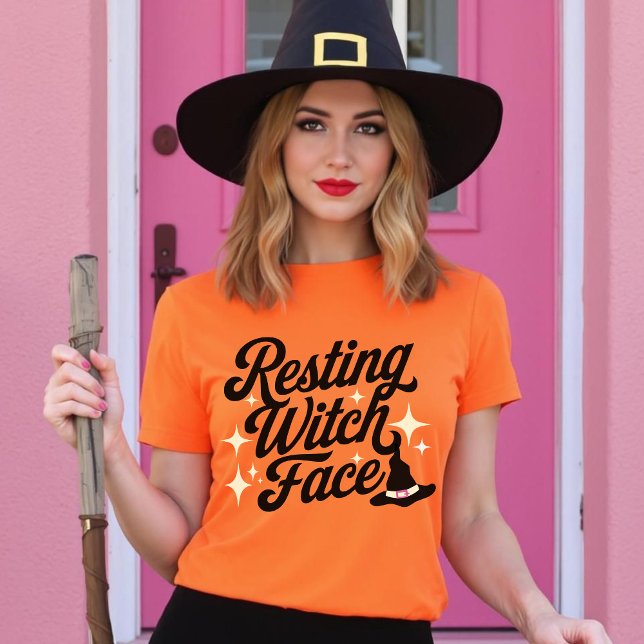 Ruhige Hexengesicht Funny Sarcastic Retro Typ T-Shirt (Resting Witch Face Funny Sarcastic Retro Type T-Shirt.)