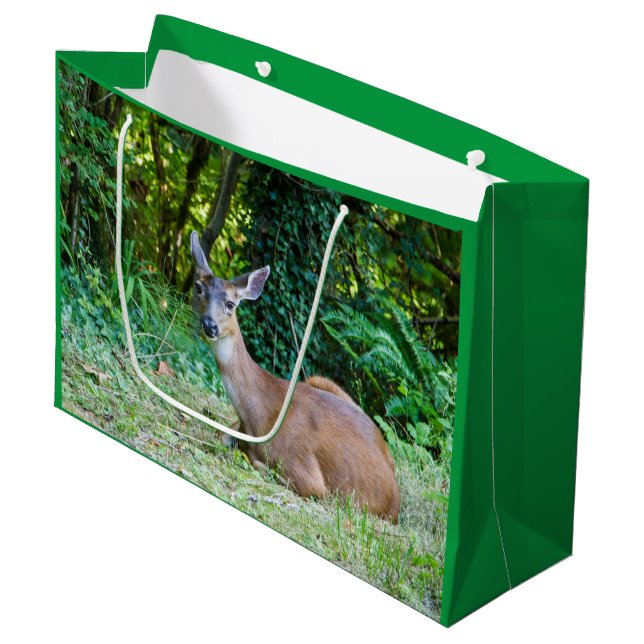 Ruhige Hirschgeschenktasche Große Geschenktüte (Vorderseite Schrägansicht)
