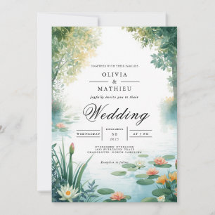 ruhige Hochzeit des Teiches Einladung
