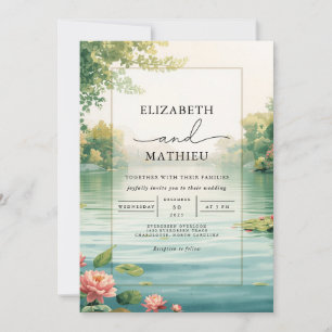 ruhige Hochzeit des Teiches Einladung