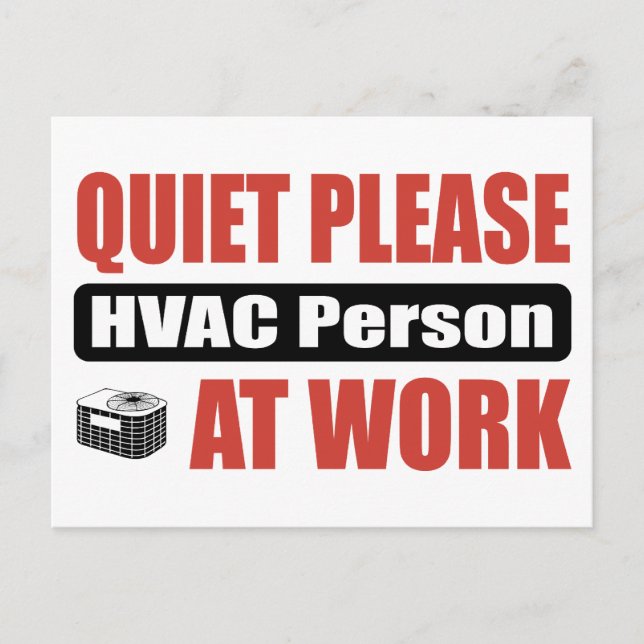 Ruhige HVAC-Person am Arbeitsplatz Postkarte (Vorderseite)