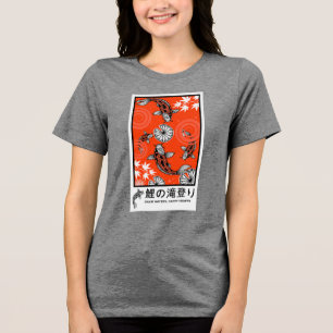 Ruhige japanische Koi-Karpfen-Kunst Tri-Blend Shirt