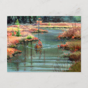 RUHIGE KANOE VON SHARON SHARPE POSTKARTE