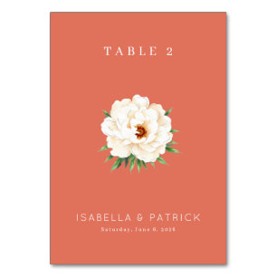 Ruhige Korallen-Blumen-Illustration Tischnummer