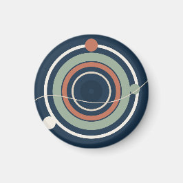 Ruhige Kreisbahnen in Navy und Salbei Magnet
