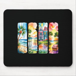 Ruhige Küsten-Aquarell-Kunst-Strandszenen Mousepad