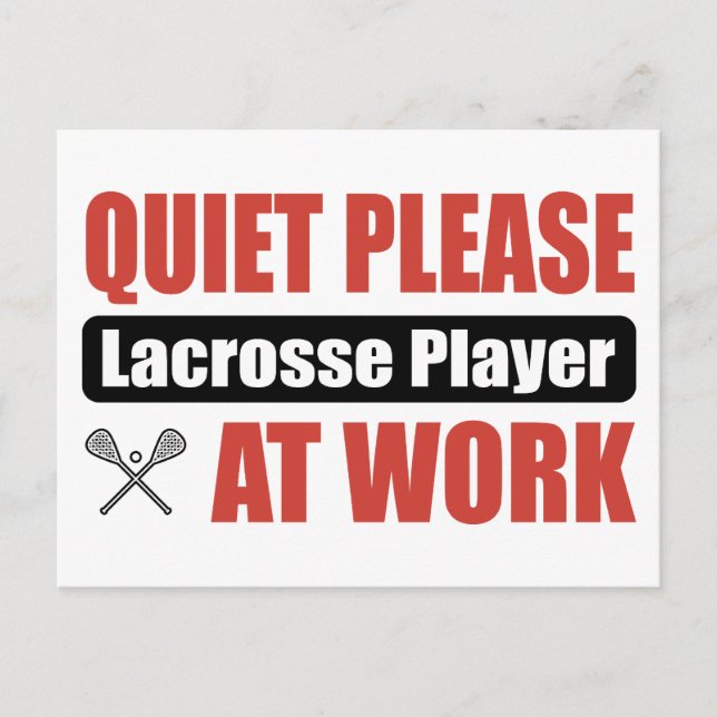 Ruhige Lacrosse Player am Arbeitsplatz Postkarte (Vorderseite)