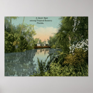 Ruhige Lage in Tropical Florida Vintag Poster