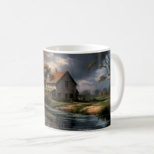 Ruhige Landschaft Reflektionen Kaffeetasse