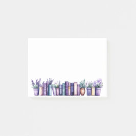 Ruhige Lavendel-Bibliotheks-Wasserfarbenotizen Post-it Klebezettel