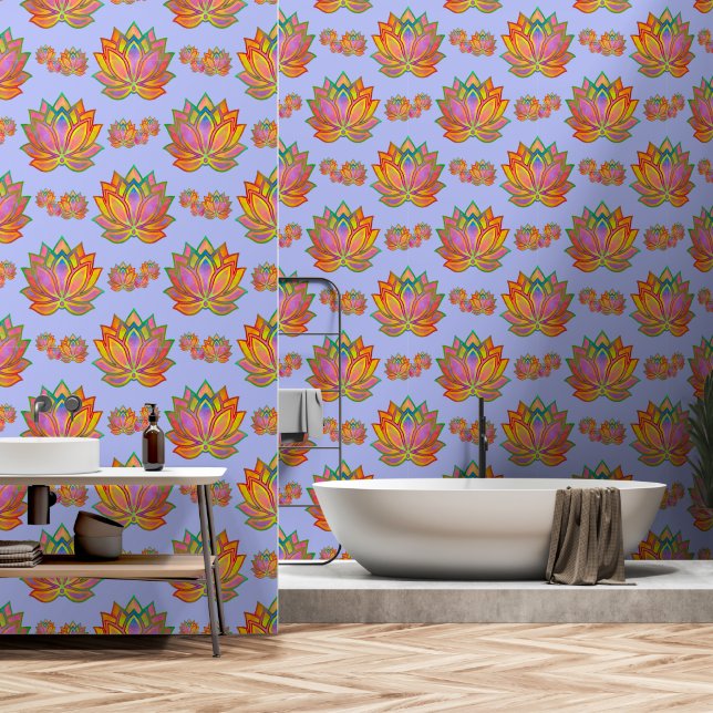 Ruhige Lotus Dreams Tapete (Badezimmer)