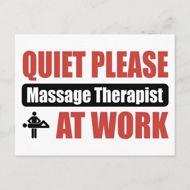 Ruhige Massagetherapeutin am Arbeitsplatz Postkarte (Vorderseite)
