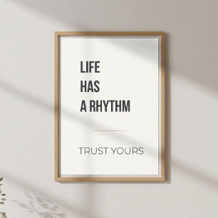 Ruhige Minimal-Dekoration. Musik-Zitat Poster