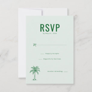 Ruhige Minze Palme RSVP Karte