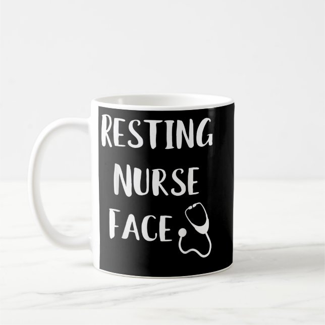 Ruhige Nurse Face Funny RN ER Geschenk Weihnachten Kaffeetasse (Links)