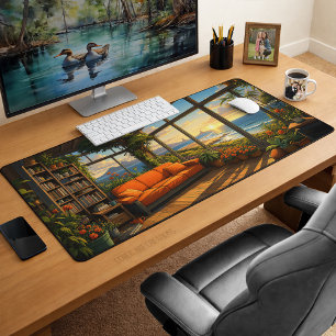 Ruhige Ozeanblick Anime-Kunst Schreibtischunterlage