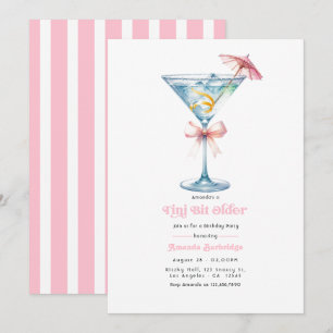 Ruhige Pink Tini Ein Bisschen Älter Martini Geburt Einladung