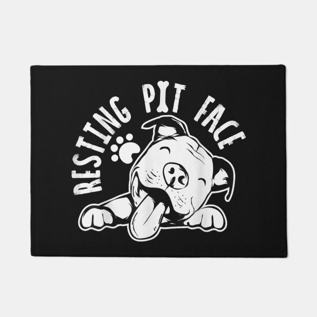 Ruhige Pit Face Funny Dog Pitbull Meme Bekleidung Fußmatte (Vorderseite)
