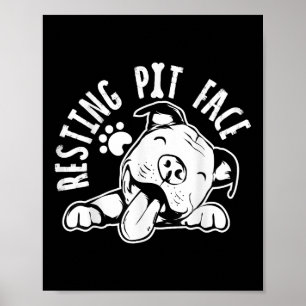 Ruhige Pit Face Funny Dog Pitbull Meme Bekleidung Poster