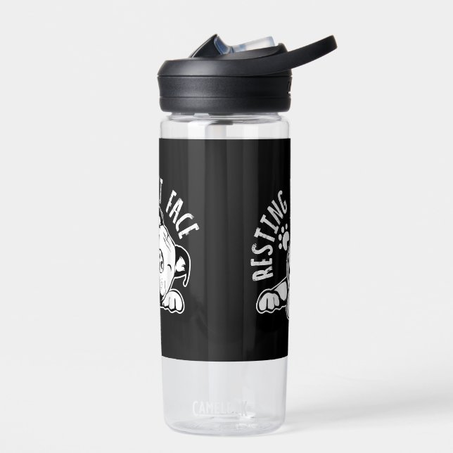 Ruhige Pit Face Funny Dog Pitbull Meme Bekleidung Trinkflasche (Links)