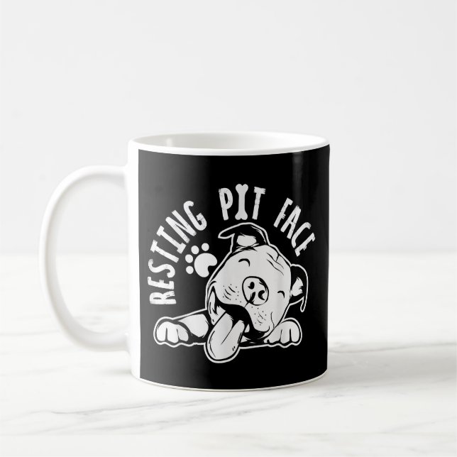 Ruhige Pit Face Funny Dog Pitbull Meme Kaffeetasse (Links)