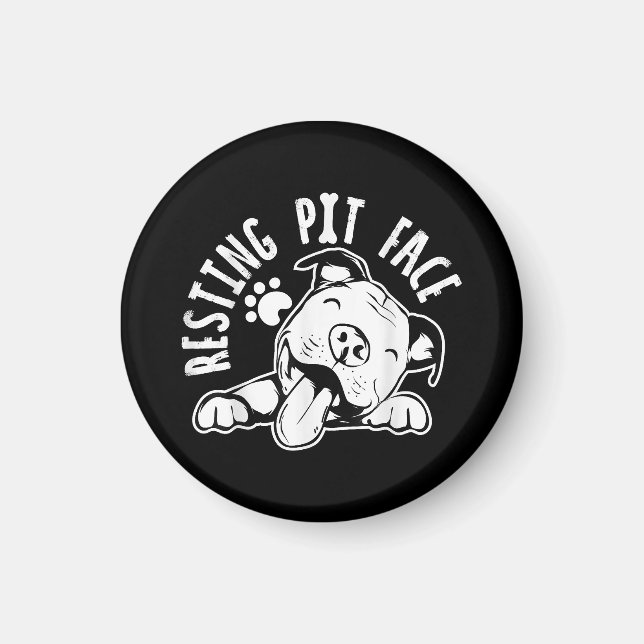 Ruhige Pit Face Funny Dog Pitbull Meme Magnet (Vorne)
