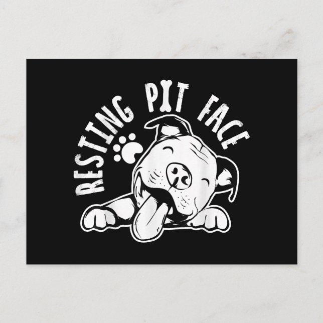 Ruhige Pit Face Funny Dog Pitbull Meme Postkarte (Vorderseite)