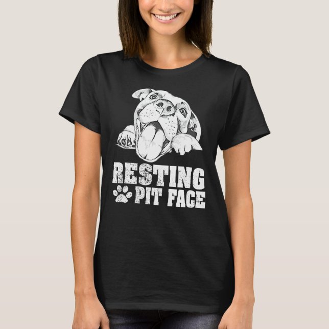 Ruhige Pit Face Funny Pitbull Funny Sweat T-Shirt (Vorderseite)